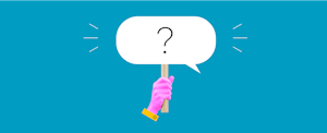 Stylized speech bubble representing questions about coronavirus news