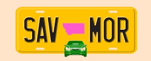 Illustration of a car and license plate